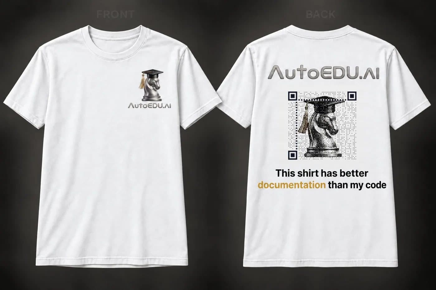 AutoEDU tee, front and back