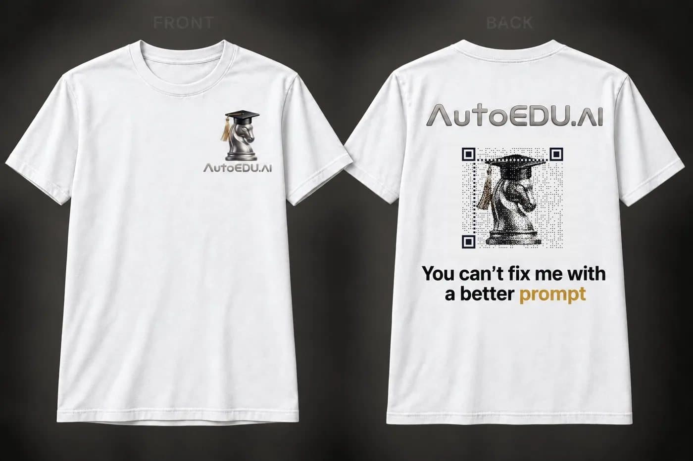 AutoEDU tee, front and back