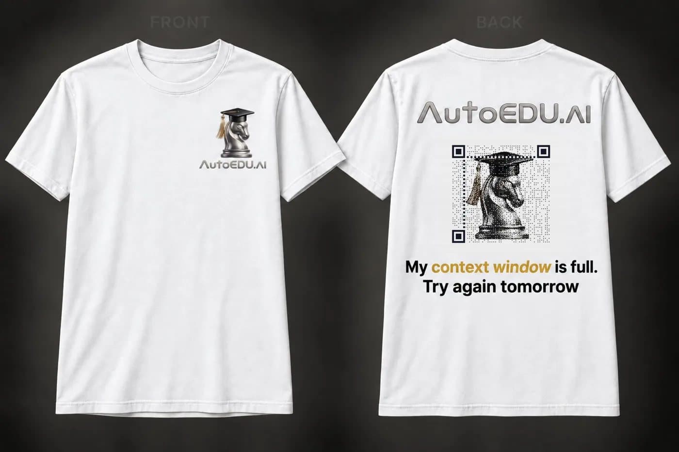 AutoEDU tee, front and back