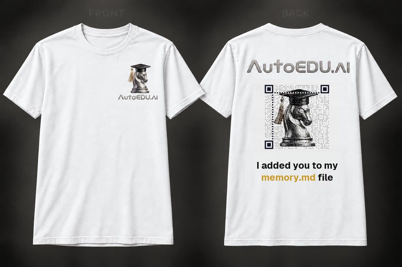 AutoEDU tee, front and back