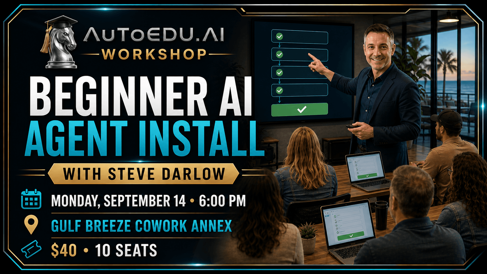 Beginner AI Agent Install workshop artwork for September 14