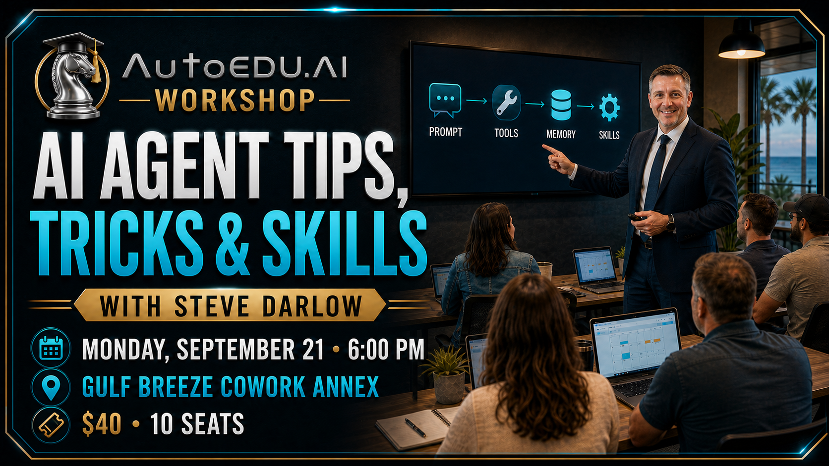 AI Agent Tips, Tricks and Skills workshop artwork for September 21